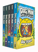 [Hardcover] Dog Man Series 1-5 Books Collection Set By Dav Pilkey (Dog Man, Unleashed, A Tale of Two Kitties, Dog Man and Cat Kid, Lord of the Fleas)