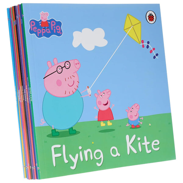 Peppa Pig 10 Books Children Collection Set (Peppa Goes Around the World, The Little Boat, The Castle, Peppa in Space, George's Tractor, Dressing Up,The Picnic, Dens,The Very Hot Day & Flying a Kite)