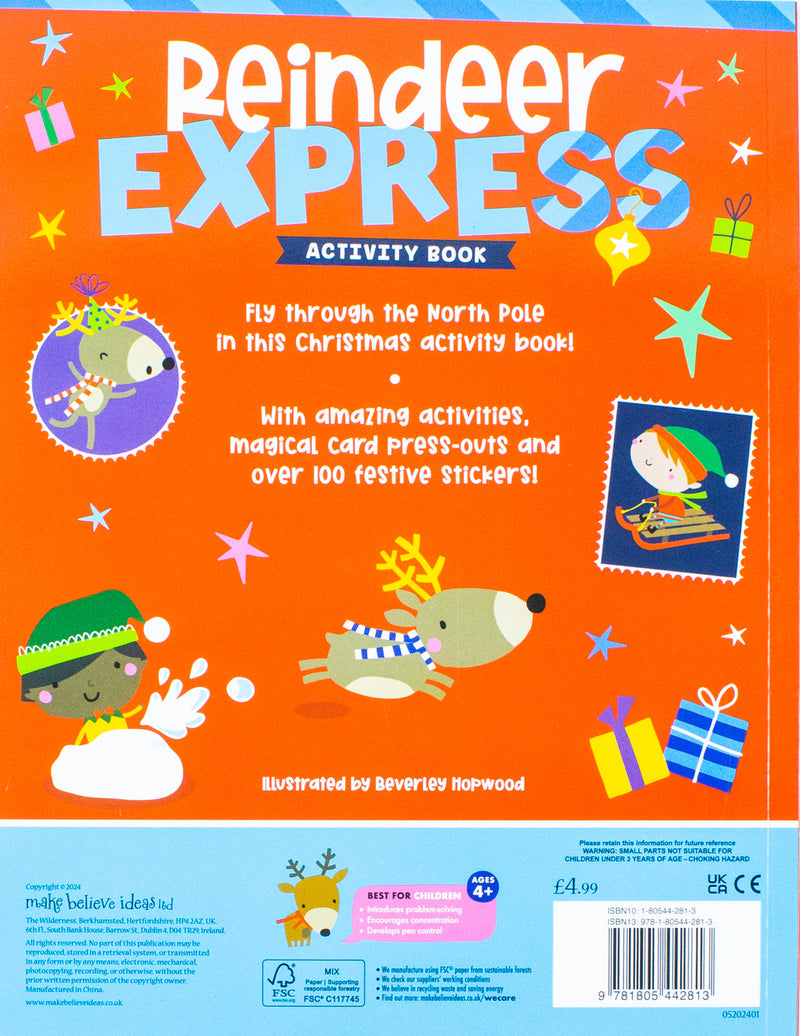 Children Christmas Activity Book Collection 6 Books Set (Reindeer Express Christmas, Jolly Santa Christmas, Polar Party Christmas, Gingerbread Friends Christmas, Elf Adventure Christmas, Magic Workshop Christmas)