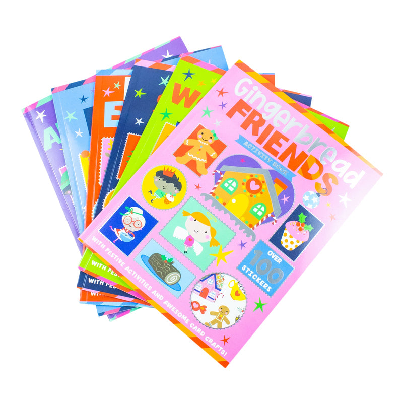 Children Christmas Activity Book Collection 6 Books Set (Reindeer Express Christmas, Jolly Santa Christmas, Polar Party Christmas, Gingerbread Friends Christmas, Elf Adventure Christmas, Magic Workshop Christmas)