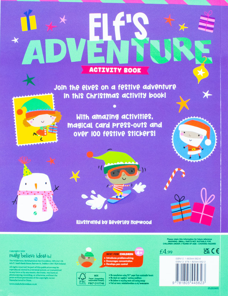 Children Christmas Activity Book Collection 6 Books Set (Reindeer Express Christmas, Jolly Santa Christmas, Polar Party Christmas, Gingerbread Friends Christmas, Elf Adventure Christmas, Magic Workshop Christmas)