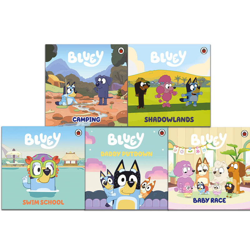 Bluey 10 Picture Books Collection Set (Typewriter, Shadowlands, Swim School, My Dad is Awesome, My Mum is the Best, Camping, Daddy Putdown, Baby Race, Magic Xylophone, Bob Bilby)